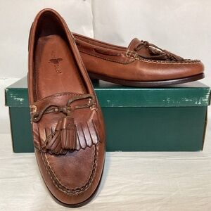 Hunt Club Men's Tan Leather Tassel  Loafers Size 8 1/2